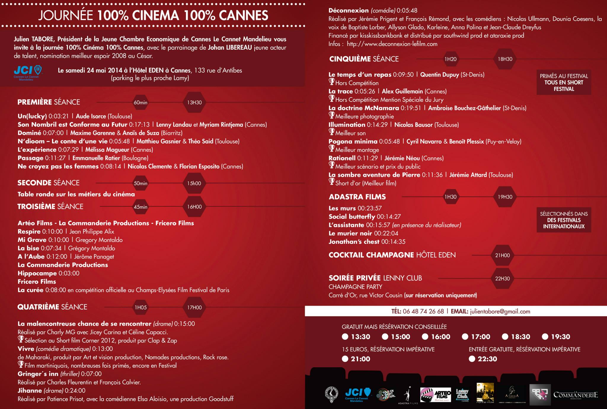 Programme Festival Cannes